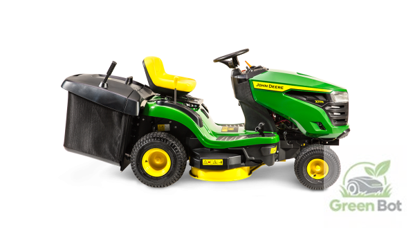 John Deere X117R mit Heckfangkorb