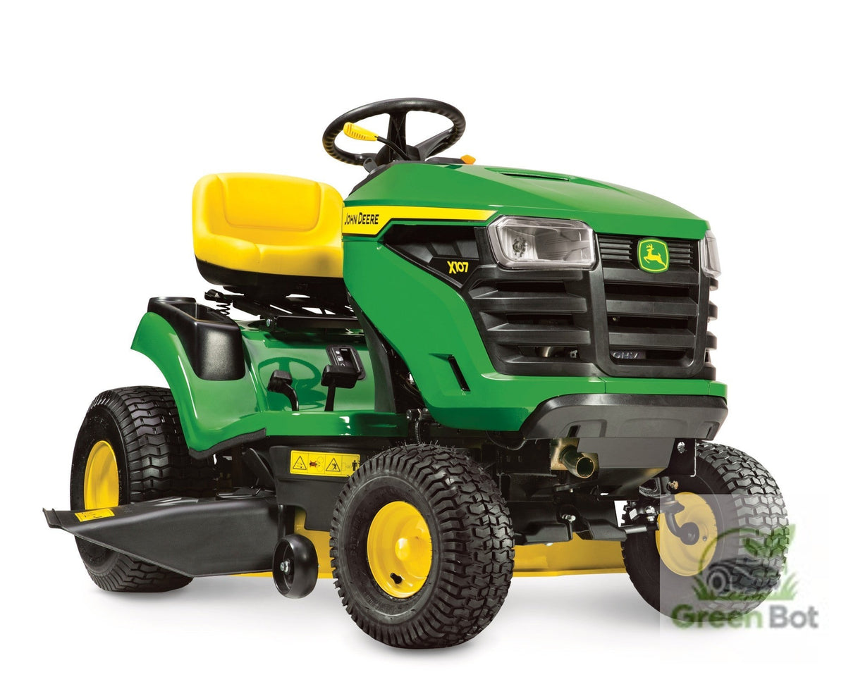 John Deere X107 – Aufsitzmäher mit Seitenauswurf und Mulchfunktion