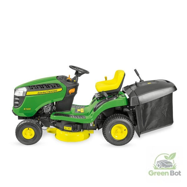 John Deere X116R mit Heckfangkorb
