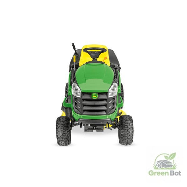 John Deere X116R mit Heckfangkorb
