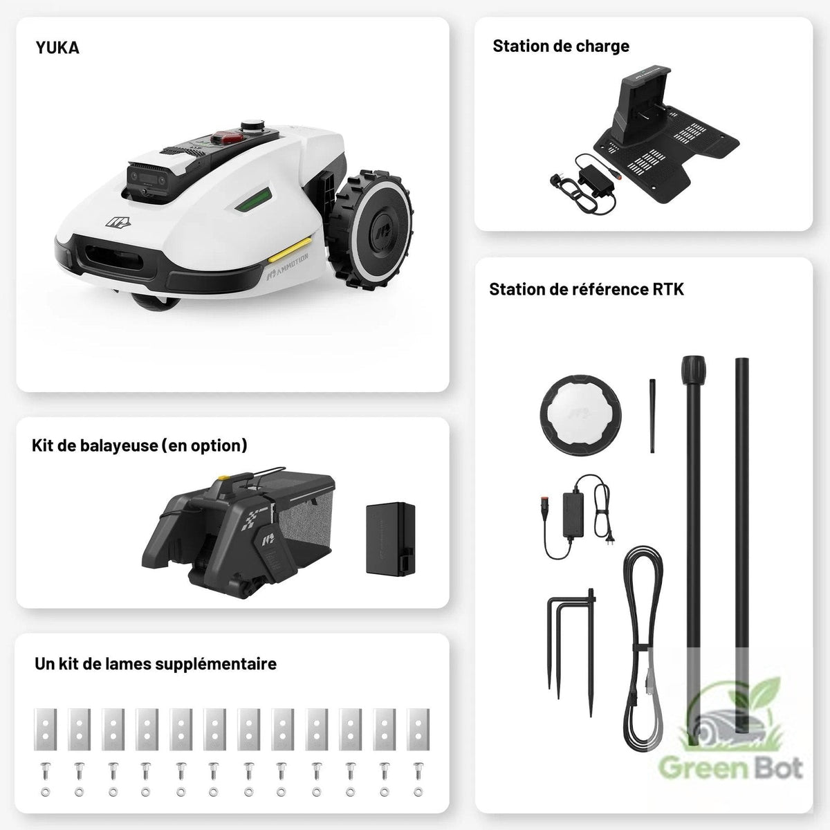 MAMMOTION YUKA 3000 + Kehrset + zusätzlicher 4,5-Ah-Akku