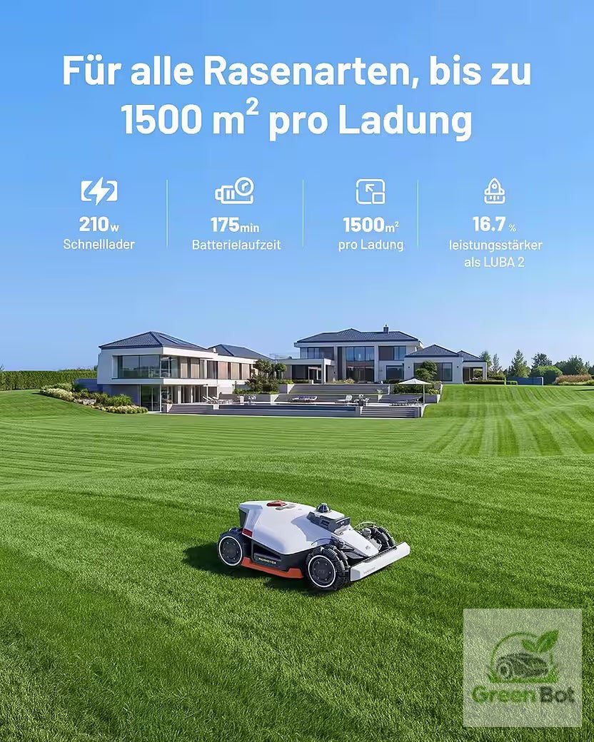 MAMMOTION LUBA 3 AWD 3000 mit Garage – Mähroboter ohne Begrenzungskabel