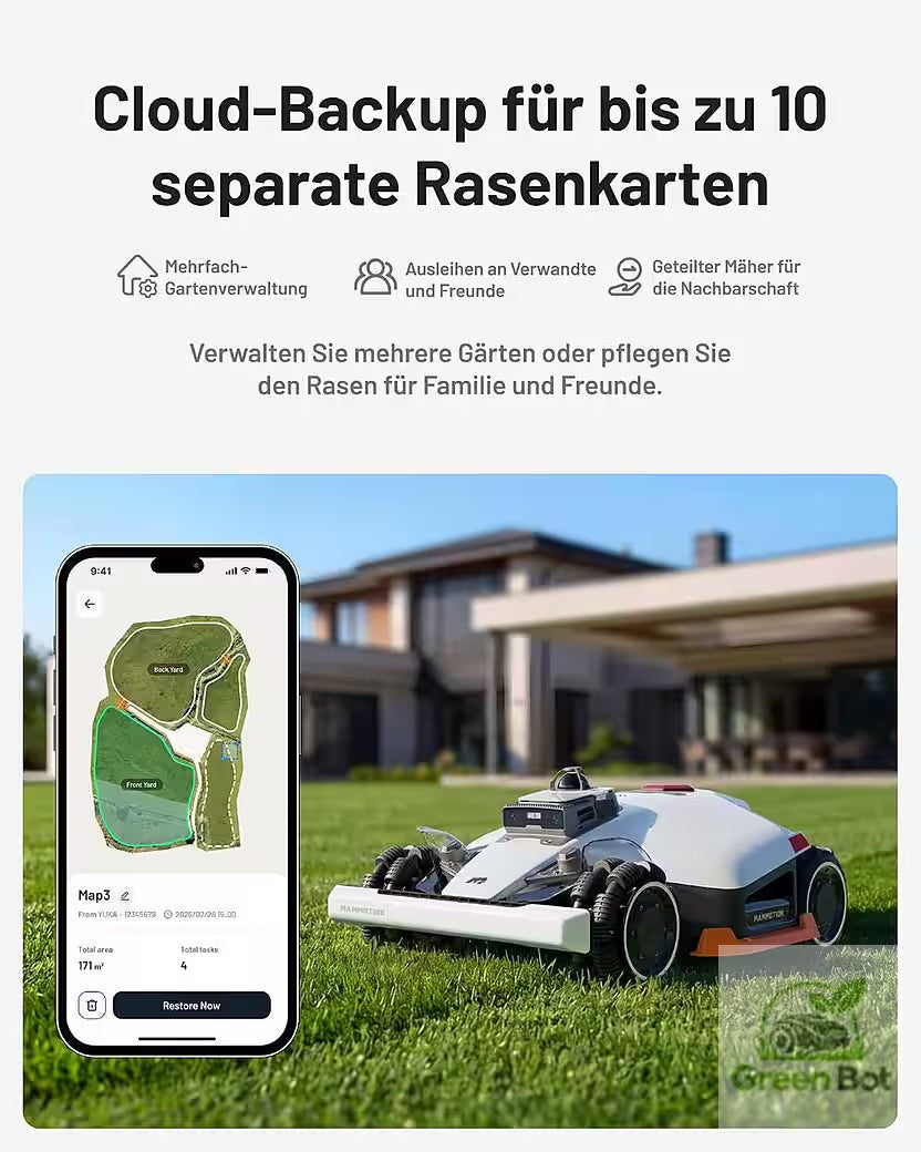 MAMMOTION LUBA 3 AWD 3000 mit Garage – Mähroboter ohne Begrenzungskabel